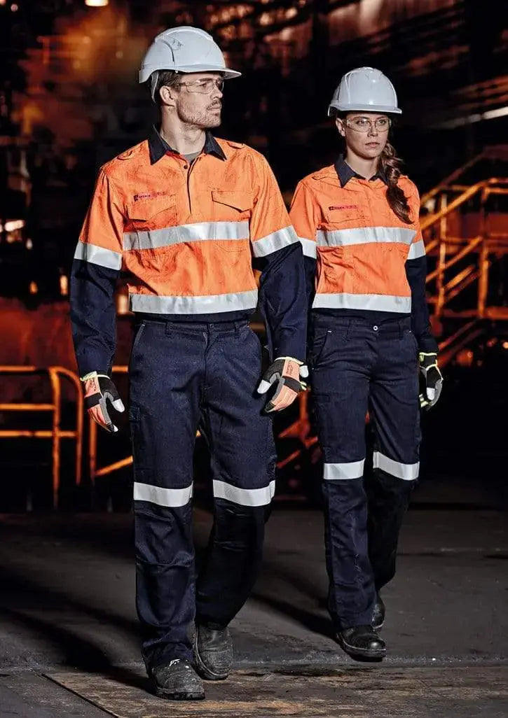 SYZMIK Men’s Closed Front Hoop Taped Spliced Shirt ZW133 Metro Workwear.